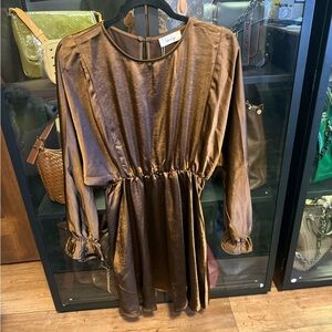 Silky chocolate brown Dress